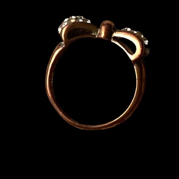 Vintage Copper & Cubic Zirconium Bow Ring Woman’s Jewelry - Picture 5 of 6